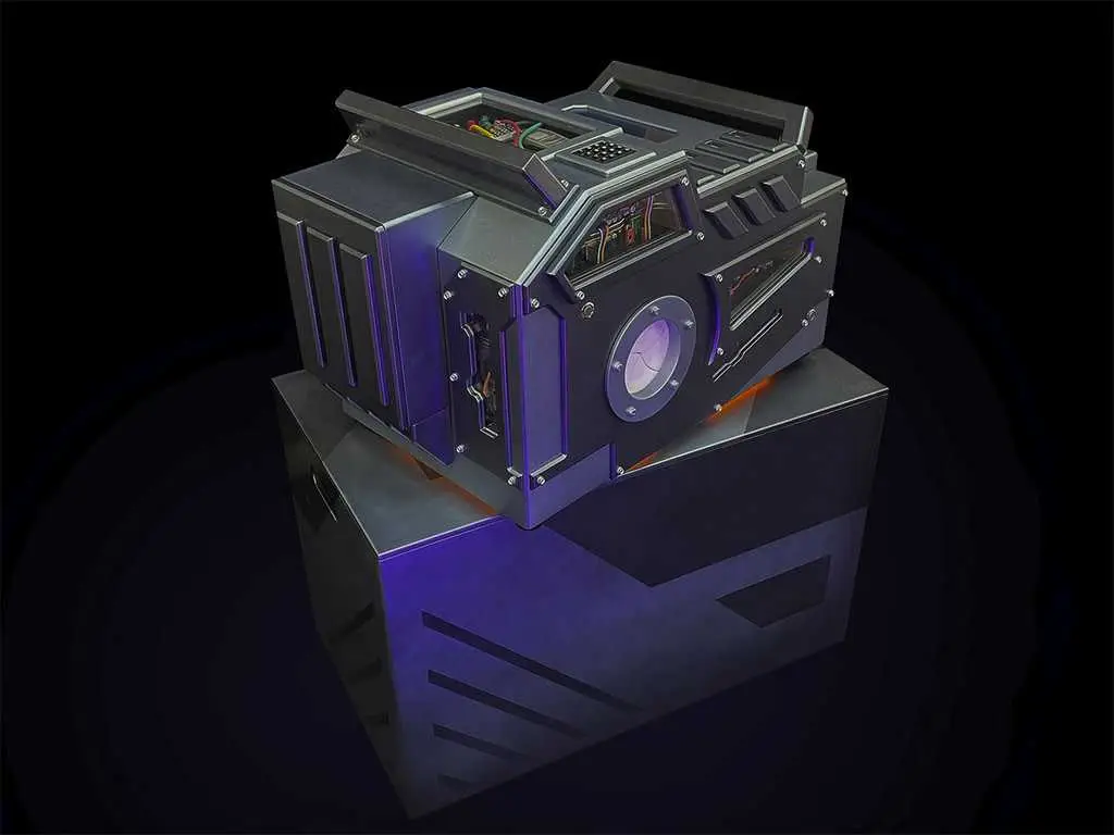 The Escape Kaboom puzzle device with a digital countdown timer and colorful buttons and lights